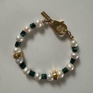 Eliou Halle Pearl, Jasper & 14kt Gold-Plated Bracelet